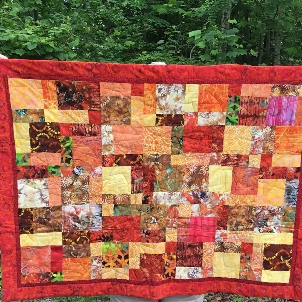 NWT. Hand Crafted Quilted Fall Colors Quilt